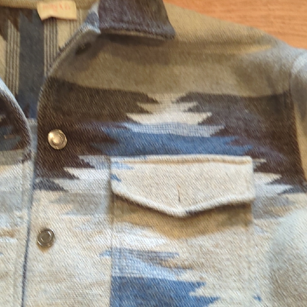 Blue And Gray Patterned Jacket - image 5